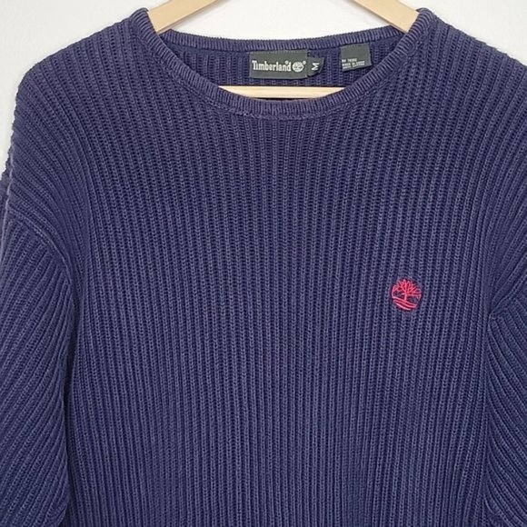 Timberland Heavy Knit Navy Blue Sweater, Size M - Picture 2 of 9
